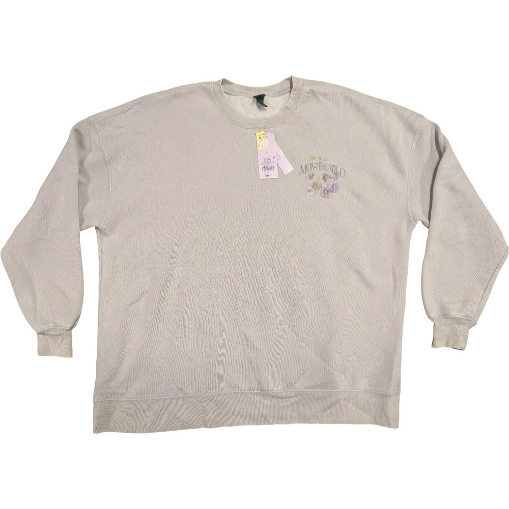 ⭐C7 Wild Fable Monte Carlo Gray Crewneck Graphic Women's Sweatshirt Size L, New